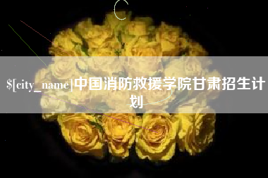 重庆中国消防救援学院甘肃招生计划