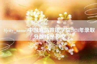 重庆中国消防救援学院2024年录取分数线是多少