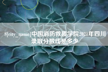 重庆中国消防救援学院2021年四川录取分数线是多少