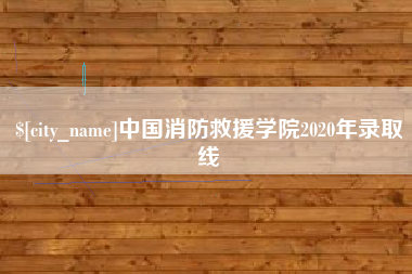 重庆中国消防救援学院2020年录取线