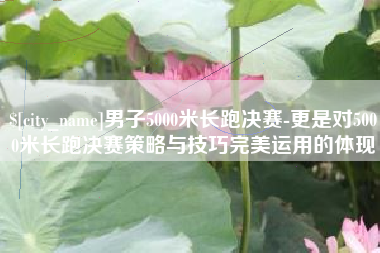 重庆男子5000米长跑决赛-更是对5000米长跑决赛策略与技巧完美运用的体现