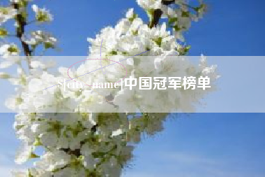 重庆中国冠军榜单