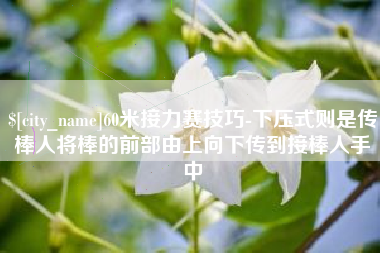 重庆60米接力赛技巧-下压式则是传棒人将棒的前部由上向下传到接棒人手中