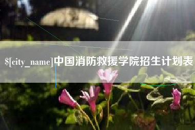 重庆中国消防救援学院招生计划表