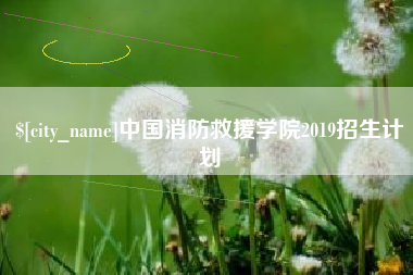 重庆中国消防救援学院2019招生计划